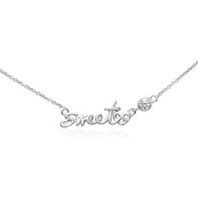 B. BRILLIANT Cubic Zirconia Inspirational Necklace for Women Men, Layered Necklace, Short Minimalist Dainty Choker Chain Necklace Sterling Silver in Kuwait