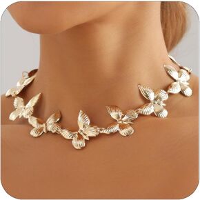 ZMANYIJEW Chunky Gold Necklace Gold Star Statement Necklace Chunky Heart Choker Necklace Gold Floral Bib Necklace Jewelry for Women