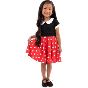 Little Adventures Retro Polka Dot Twirl Dress Up Costume - Machine Washable Child Pretend Play Party Dress