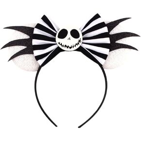 Mouse Ears Headband for Women Girls, Nightmare before Christmas Mouse Ears for Adult Kids Princess Accessories Halloween Ears park ears hair Accessories for Girls