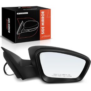 A-Premium Passenger Side Manual Door Mirror - Compatible with Volkswagen Jetta 2011 2012 2013 2014 2015 - Non-Heated Manual Folding Black Textured Outside Rear View Mirror - Replace# 5C7857508AF9B9