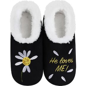 Snoozies Pairable Slipper Socks - Funny House Slippers for Women, Non-Slip Fuzzy Slipper Socks - Unicorn