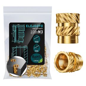 220Pcs Heat Set Insert Assortment, Premium M2 M2.5 M3 M4 M5 M6 Metric Threaded Inserts Brass Female Hot Melt Knurled Nut Inserts Embedment Kit for Plastic and 3D Printing Components