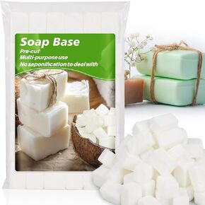Clear Glycerin Soap-Base for Soap-Making - Sukh Pre-Cut Cubes Soap Base Melt and Pour,DIY Handmade Soap Moisturizing Clear Glycerin Melt and Pour Soap Base for Crafting Soap Making Supplies 430G