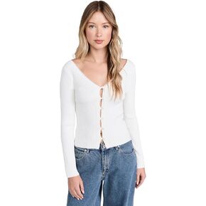 Enza Costa Women's Viscose Sweater V Cardigan