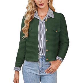 GRACE KARIN Women's Knit Cardigan Sweaters Long Sleeve Open Front Button Down Trendy Jackets Lightweight Fall Outfits