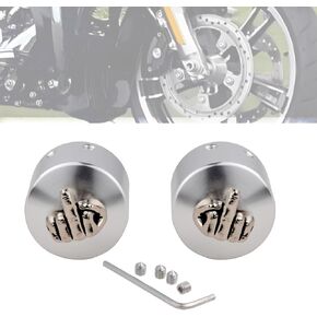 Lunsom Axle Bolt Nut Caps, Styling Front Axle Nut Caps Wheel Axle Cap Compatible with Ha*ley Motorcycle,Silver