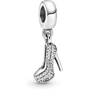 PANDORA Jewelry Pave Stiletto Shoe Dangle Cubic Zirconia Charm in Sterling Silver