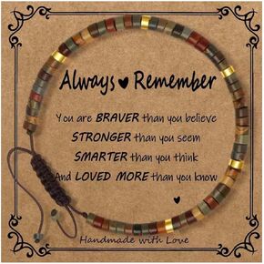Inspirational Gifts Bracelets for Women Encouraging Healing Natural Stone Bracelets - Get Well Soon Gifts for Women Best Friends Sister Bestie - Life is Tough But So are You Bracelet