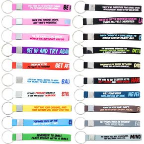 AronikCraft Silicone Keychain Wristlet Set – Token of Appreciation for Everyday Inspiration - Awesome for Pre Workout, Emotional Support and Mental Health – Motivational Gift for Coworkers and Friends