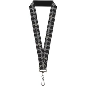 Buckle-Down Lanyard-1.0"-Elegant Crosses Black/Grays