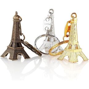 Cute Adornment 3d Eiffel Tower French Souvenir Paris Keychain - Pack of 12 Pcs