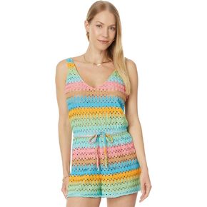 Show Me Your Mumu Women's Ren Romper, Multi Stripe Crochet