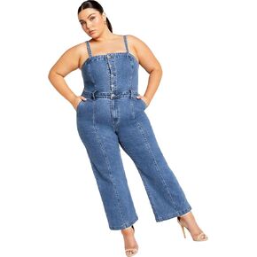 PLUS SIZE JUMPSUIT LILI IN BLUE WASH, SIZE 20
