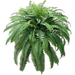 Artificial Boston Ferns for Outdoors Extra Large Fake Ferns Nearly Natural Faux Boston Fern Bush, 48Inch Artificial Ferns Hanging Plants for Home Decor, 88 Branches, 2 PCS