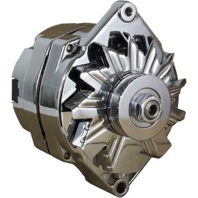 Chrome Alternator Compatible With BBC SBC Chevy 105 Amp 3-Wire Or 1-One Wire Setup 65-85 Self Exciting 7127CH 400-12395
