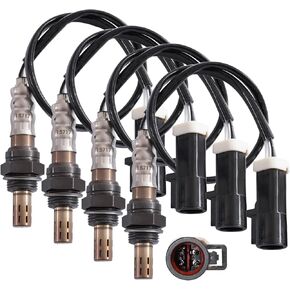 4Pcs Oxygen O2 Sensor 15716 15717 15718 15719 ZZC318861, Automotive Replacement Upstream Downstream 02 Sensors Compatible with Ford F150 F250 F350 for Lincoln for Mazda for Mercury