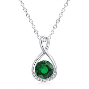 Genuine Birthstone Infinity Necklace for Women, Birthday Gifts for Her, Minimalism Style Jewelry for Everyday Wear