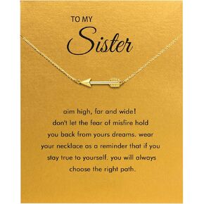 Sister Gifts from Sisters, Sister Necklaces Best Friend Necklace for Women. Christmas, Birthday, Graduation Gifts with Wish Card