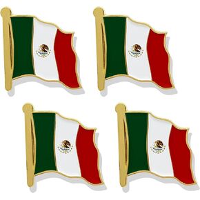 stidsds Mexico Flag Pin - Mexico Flags Pins Lapel Mexican Flag Enamel Lapel Pin Men Women Suit & Waving Patriotic Metal Badge Souvenir Hat Backpacks Decoration(4 Pack)