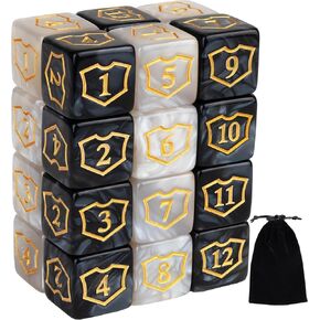 48 Pieces MTG Dice Counters Shield Buff Tokens Dice Bulk Life Counter Dice Magic Dice Set Compatible with Magic The Gathering, TCG, Card Games Accessories
