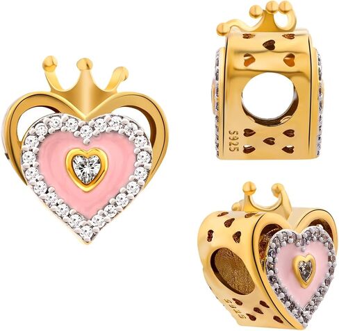 Cartoon Animal Love Heart Dangle Charms for Bracelets and Necklaces 925 Sterling Silver Charms Pendant Bead Charms Jewelry Gift for Women Family Friends in Saudi Arabia