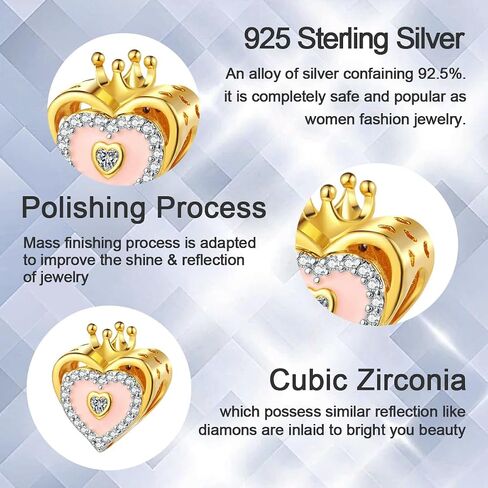 Cartoon Animal Love Heart Dangle Charms for Bracelets and Necklaces 925 Sterling Silver Charms Pendant Bead Charms Jewelry Gift for Women Family Friends in Saudi Arabia