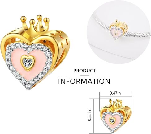 Cartoon Animal Love Heart Dangle Charms for Bracelets and Necklaces 925 Sterling Silver Charms Pendant Bead Charms Jewelry Gift for Women Family Friends in Saudi Arabia