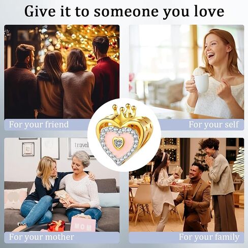 Cartoon Animal Love Heart Dangle Charms for Bracelets and Necklaces 925 Sterling Silver Charms Pendant Bead Charms Jewelry Gift for Women Family Friends in Saudi Arabia