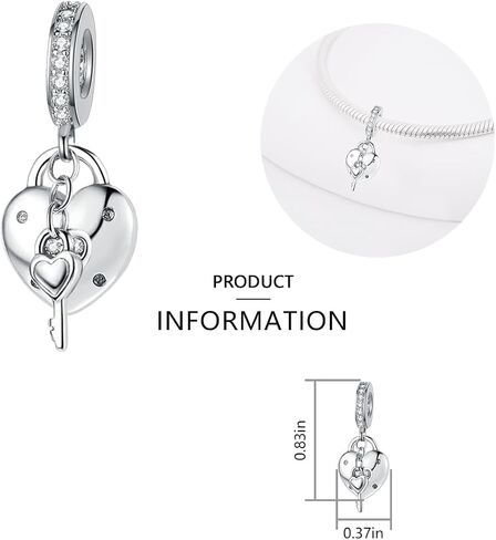 Cartoon Animal Love Heart Dangle Charms for Bracelets and Necklaces 925 Sterling Silver Charms Pendant Bead Charms Jewelry Gift for Women Family Friends in Saudi Arabia