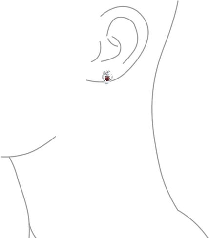 Red CZ Apple Of My Eye Kpop Huggie Hoop Earrings For Women Cubic Zirconia .925 Sterling Silver in Kuwait