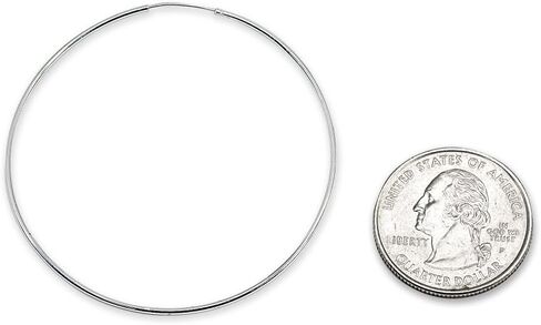 Sterling Silver Small Medium Large Endless Round Thin Lightweight Continuous Endless Hoop Earrings for Women Men in Saudi Arabia