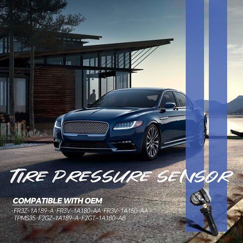 4 قطع مستشعر نظام مراقبة ضغط الإطارات، 315 ميجا هرتز TPMS متوافق مع Ford F-150/Flex/Fusion/GT، Lincoln Continental/MKX/Mark LT يستبدل OE F2GZ-1A189-A in Kuwait