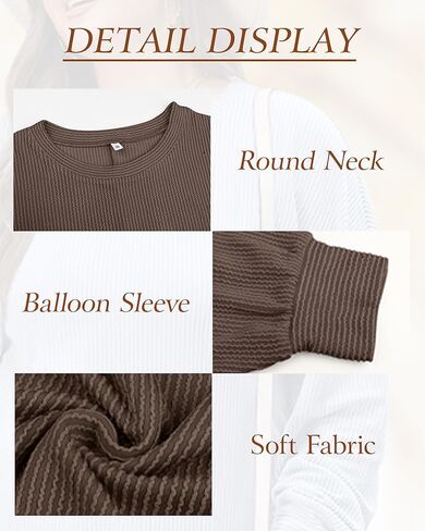KARALIN Womens Ribbed Oversized Pullover Long Sleeves Crew Neck Y2K Fall Winter Shirts Tunic Tops in Saudi Arabia