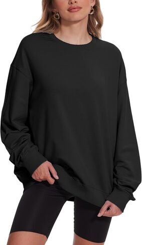 Womens Oversized Sweatshirts Crewneck Pullover Sweaters Casual Long Sleeve Fall Winter Fashion Outfits Clothes in Kuwait
