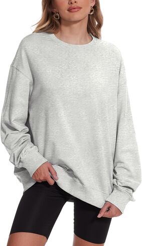 Womens Oversized Sweatshirts Crewneck Pullover Sweaters Casual Long Sleeve Fall Winter Fashion Outfits Clothes in Kuwait