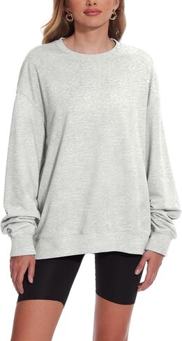 Womens Oversized Sweatshirts Crewneck Pullover Sweaters Casual Long Sleeve Fall Winter Fashion Outfits Clothes in Kuwait