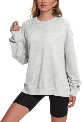 Womens Oversized Sweatshirts Crewneck Pullover Sweaters Casual Long Sleeve Fall Winter Fashion Outfits Clothes in Kuwait