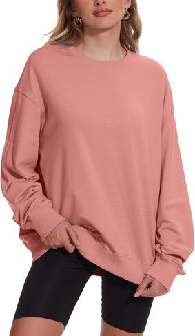Womens Oversized Sweatshirts Crewneck Pullover Sweaters Casual Long Sleeve Fall Winter Fashion Outfits Clothes in Kuwait