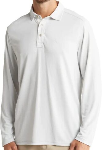 قميص بولو Paradise Cove بأكمام طويلة للرجال من Tommy Bahama (رمادي زنك، طول 3X كبير، 3XT) in Kuwait