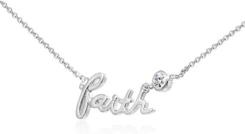 B. BRILLIANT Cubic Zirconia Inspirational Necklace for Women Men, Layered Necklace, Short Minimalist Dainty Choker Chain Necklace Sterling Silver in Kuwait