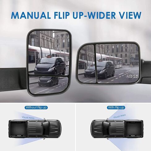 MOSTPLUS Left Driver Side Power Heated Mirror Compatible with 2009-2018 Ram 1500 2500 3500/2019-2023 Ram 1500 Classic with Foldaway Led Turn Light, Puddle Lights Black in Kuwait