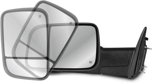 MOSTPLUS Left Driver Side Power Heated Mirror Compatible with 2009-2018 Ram 1500 2500 3500/2019-2023 Ram 1500 Classic with Foldaway Led Turn Light, Puddle Lights Black in Kuwait