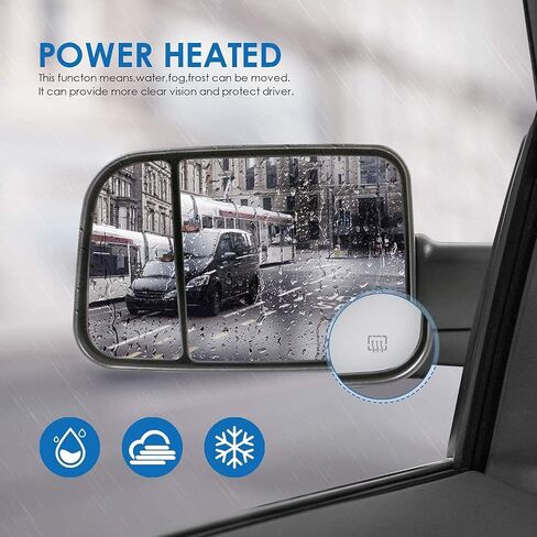 MOSTPLUS Left Driver Side Power Heated Mirror Compatible with 2009-2018 Ram 1500 2500 3500/2019-2023 Ram 1500 Classic with Foldaway Led Turn Light, Puddle Lights Black in Kuwait