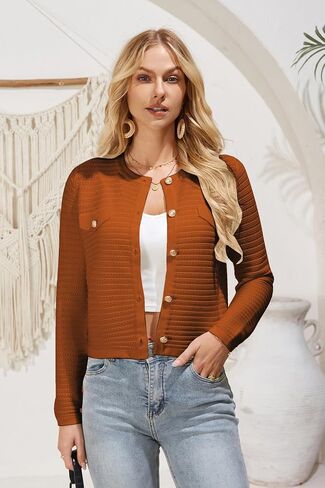 GRACE KARIN Women's Knit Cardigan Sweaters Long Sleeve Open Front Button Down Trendy Jackets Lightweight Fall Outfits in Saudi Arabia