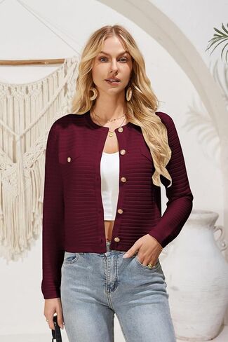 GRACE KARIN Women's Knit Cardigan Sweaters Long Sleeve Open Front Button Down Trendy Jackets Lightweight Fall Outfits in Saudi Arabia