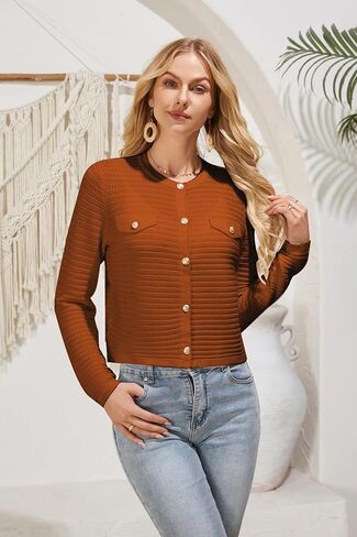 GRACE KARIN Women's Knit Cardigan Sweaters Long Sleeve Open Front Button Down Trendy Jackets Lightweight Fall Outfits in Saudi Arabia