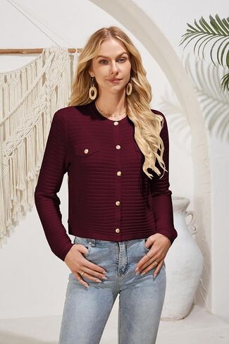 GRACE KARIN Women's Knit Cardigan Sweaters Long Sleeve Open Front Button Down Trendy Jackets Lightweight Fall Outfits in Saudi Arabia