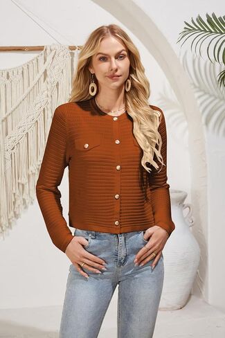 GRACE KARIN Women's Knit Cardigan Sweaters Long Sleeve Open Front Button Down Trendy Jackets Lightweight Fall Outfits in Saudi Arabia