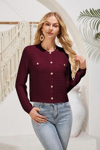 GRACE KARIN Women's Knit Cardigan Sweaters Long Sleeve Open Front Button Down Trendy Jackets Lightweight Fall Outfits in Saudi Arabia